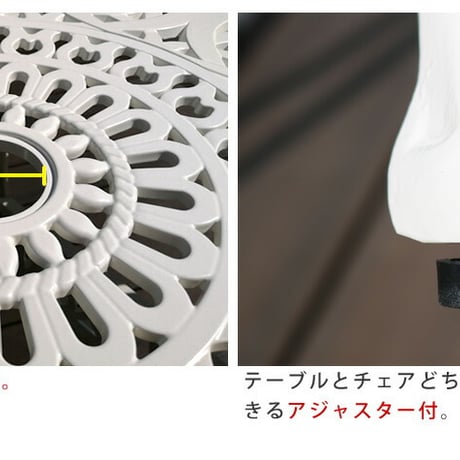 アルミ製ラウンドテーブル5点セット「トルペ」  簡単組立 ダークグリーン テラス 庭 ウッドデッキ 椅子 アルミ アンティーク クラシカル イングリッシュガーデン ファニチ