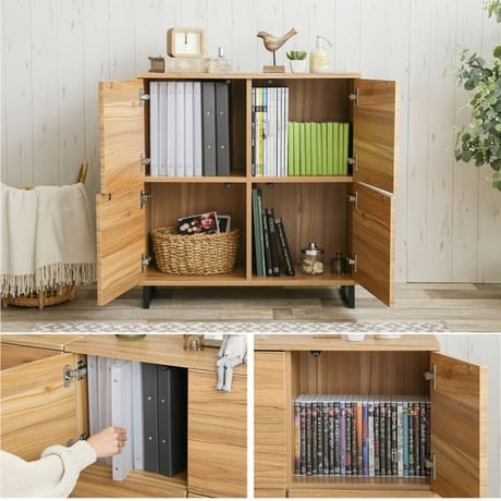 スクエア キャビネット 扉タイプ 幅73cm ホワイト ナチュラル 収納キャビネット キッチン 収納棚 キッチン収納 収納家具 キッチン収納棚 おしゃれ 台所 キッチン家具 ロータ