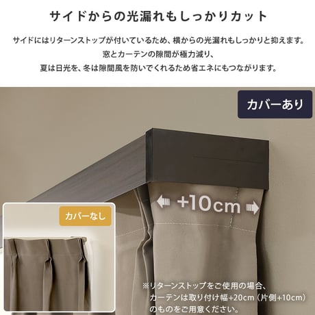 遮光カーテンレールカバー ダブル （2ｍ） 遮光性 断熱性 カーテンボックス カーテンレール カット調整