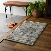 玄関 屋内 屋外 輸 入 ネカル アイボリー 約50×80cm 長方形 民族調 エスニック モダン シンプル オールシーズン 丈夫  50×80cm ノーア アイボリー