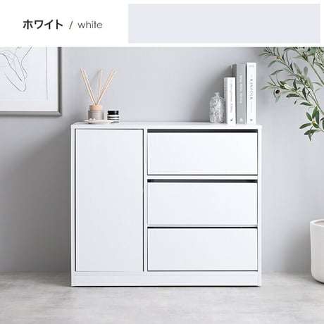 キャビネット 幅56.3cm 収納 キャビネット 収納 皿入れ 薄型 かわいい 収納 おしゃれ シンプル 可動棚 シャビー ホワイト グレー キャスター付き おしゃれ