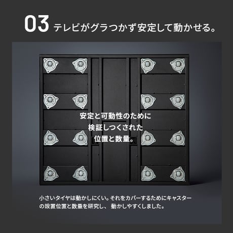 組立設置付き WALLインテリアテレビスタンドV5 ハイタイプ 32～80v対応 大型テレビ対応 背面収納 コード収納 自立型 キャスター付き テレビ台 テレビスタンド TVスタンド ホワイト ブラ