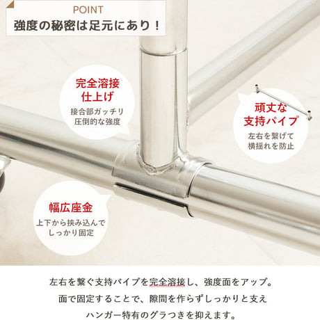ハンガーラック スリム 頑丈 耐荷重100kg おしゃれ 省スペース 幅90 伸縮可能 キャスター付き シンプル 業務用 壊れない 衣類ハンガー 洋服掛け 衣類収納 一人暮らし コートハンガー 大容