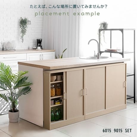 さわやかなカウンター下引き戸収納9020 FKSS-9020--WHW ホワイトウォッシュ ホワイトウォッシュ 幅90cm・奥行20cm ホームテイスト カウンター下 引き戸 薄型