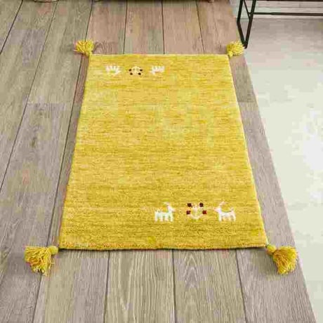 玄関マット 室内 50x80cm ミニラグ ホノカ 6色対応 玄関 ラグ おしゃれ 屋内 ウール100％ ラグマット ウールラグ 長方形 ギャッベ 手織り 防炎 オールシーズン シンプル 50×80