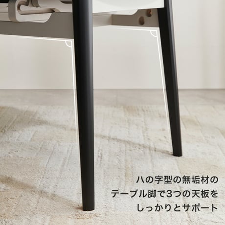 伸縮式セラミック円形ダイニングテーブル＆チェア-グレー-　7点セット