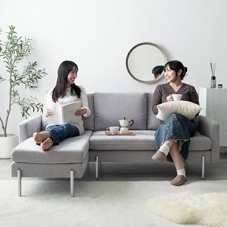 カウチソファ フロアソファ ローソファー L字 3人掛け 三人用 2.5人 2P 3P 傷に強い 低い low ロー設計 肘付き 肘置き ひじ掛け アームレスト 広々 ふかふか 脚