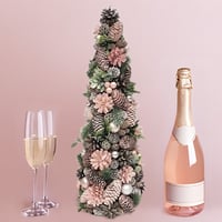 クリスマスツリー ピンク　店舗用 クリスマスオブジェ インテリア クリスマスグッズ オーナメント アンティーク調 シャビーシック 北欧 置物