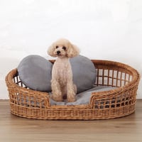 猫ハウス 猫ベッド 竹編み ペットベッド 猫用ハウス ラタン 手編み 天然素材 ペットハウス 猫ベッド 犬ベッド 小型犬 夏用 通気性 ひんやり ござ 洗える 耐噛み 犬猫兼用寝床 籐ベッド