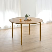 開梱設置無料 ダイニングテーブル 単品 120cm幅 木製 4人用 チーク無垢材 丸型 コンパクト ダイニングテーブル 机 木製 インテリア おしゃれ ナチュラル 天然木 北欧 カフェ 食卓 モダン