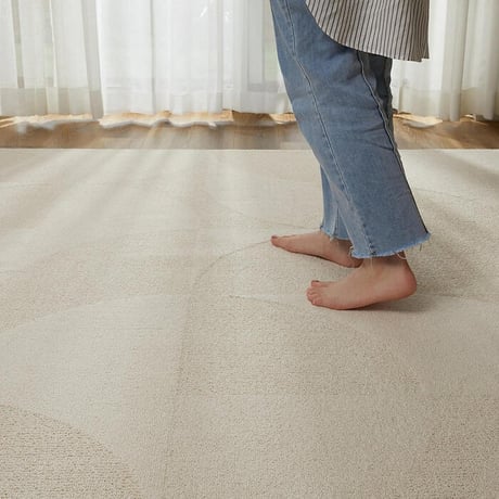 ラグ カーペット サリオ アイボリー ベージュ 190×240 綿混 コットン 洗濯機OK HOT対応 床暖房対応 防ダニ 抗菌 防臭 リビング