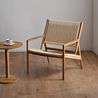 ラウンジチェア 肘付き 1脚 単品 アームチェア 木製 チーク 無垢材 天然木 ペーパーコード おしゃれ ナチュラル 北欧 和風 インテリア 和モダン 完成品 リビング 家具 ジャパンディ 高級感