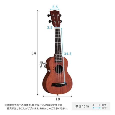 初心者でも始めやすい　ウクレレ　12点セット　21インチ(ソプラノ)