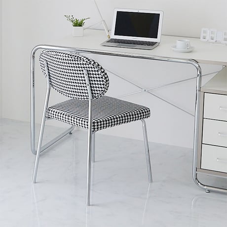 ダイニング家具 チェア ダイニングチェア スチール脚 ラウンド 椅子 ホーム レストラン カフェ ダイニング ミニマリスト シンプル オフィス 韓国インテリア 千鳥 チェック