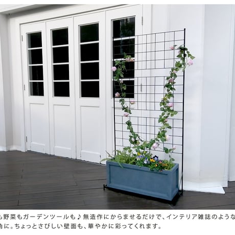 プランター台付フェンス ハイタイプ 「グラフ」 フェンス ゲート 扉 アイアン ガーデンフェンス ガーデニング 枠 柵 仕切り 目隠し 格子 ベランダ つる 薔薇 バラ
