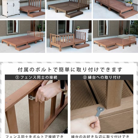 人工木ウッドデッキ ecofeel エコフィール ストレートフェンス2枚組 PWDE-ST-2P