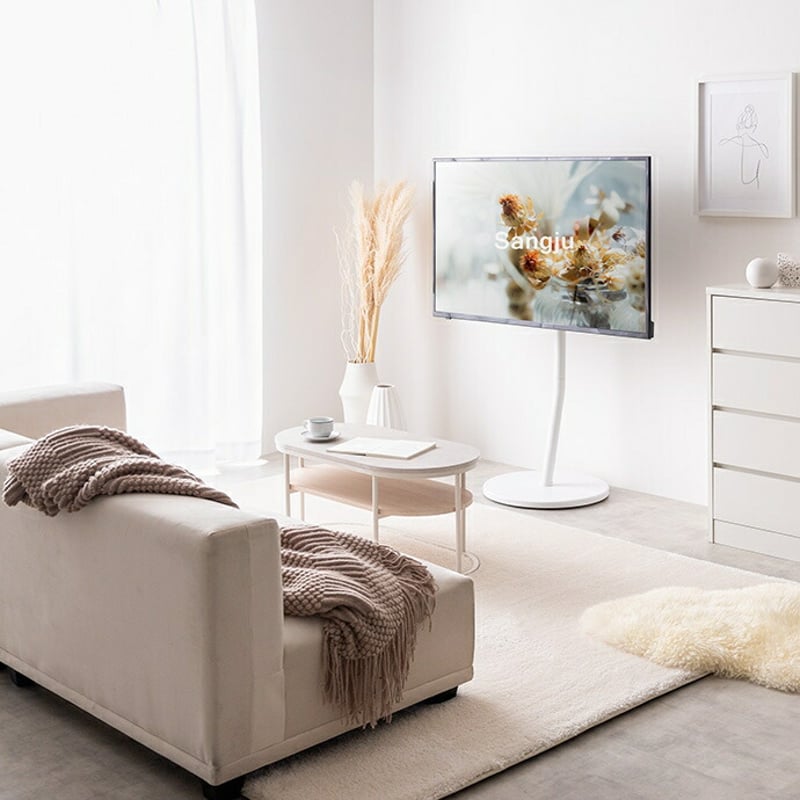 テレビスタンド テレビ台 ボード 円形 丸型 壁寄せ tv 壁掛け 脚
