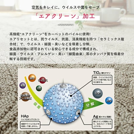 ラグ ラグマット 洗える 日本製 防ダニ 抗菌 抗ウイルス 消臭 花粉対策 絨毯 カーペット 北欧 おしゃれ オールシーズン 軽量 コンパクト収納 遊び毛が出にくい ナチュラル アイボリー リビング