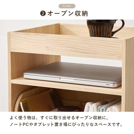 サイドワゴン キャスター付き 幅40cm 天然木 収納ワゴン 引き出し 2段 デスクワゴン キッチンワゴン サイドテーブル おしゃれ 北欧 コンパクト 省スペース 木製 無塗装 DIY 仕切り付き