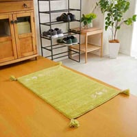 玄関マット 室内 50x80cm ミニラグ ホノカ 6色対応 玄関 ラグ おしゃれ 屋内 ウール100％ ラグマット ウールラグ 長方形 ギャッベ 手織り 防炎 オールシーズン シンプル  50×8
