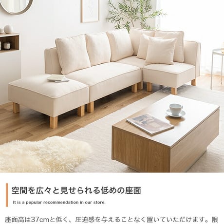 2人掛けソファ ソファー フロア ロー ユニット ファブリック 2P 二人用 単品 I字 低め ふたりがけ 小さめ リビング ダイニング 一人暮らし 幅100 組み合わせ 左右対応