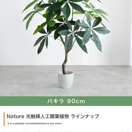 ナチュレ Nature パキラ 観葉植物 人工 フェイクグリーン 室内 リビング オフィス 一人暮らし 緑 インテリア 光触媒 空気清浄 消臭 抗菌 防汚 ホルムアルデヒド分解 高