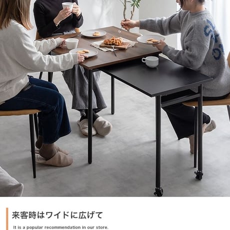 伸縮スライド式ダイニングテーブル正方形 伸縮スライド式 ダイニングテーブル 正方形 家具 キッチン リビング モダン 木製 コンパクト 空間 レンタル インテリア 家庭 ワンルーム
