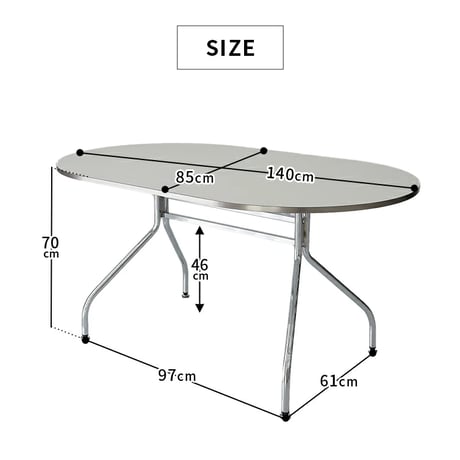 ダイニング家具 ダイニングテーブル 140x85x70cm 角型 ホワイト クロムテーブル 韓国インテリア センターテーブル テーブル リビングテーブル コーヒーテーブル【送料無料】