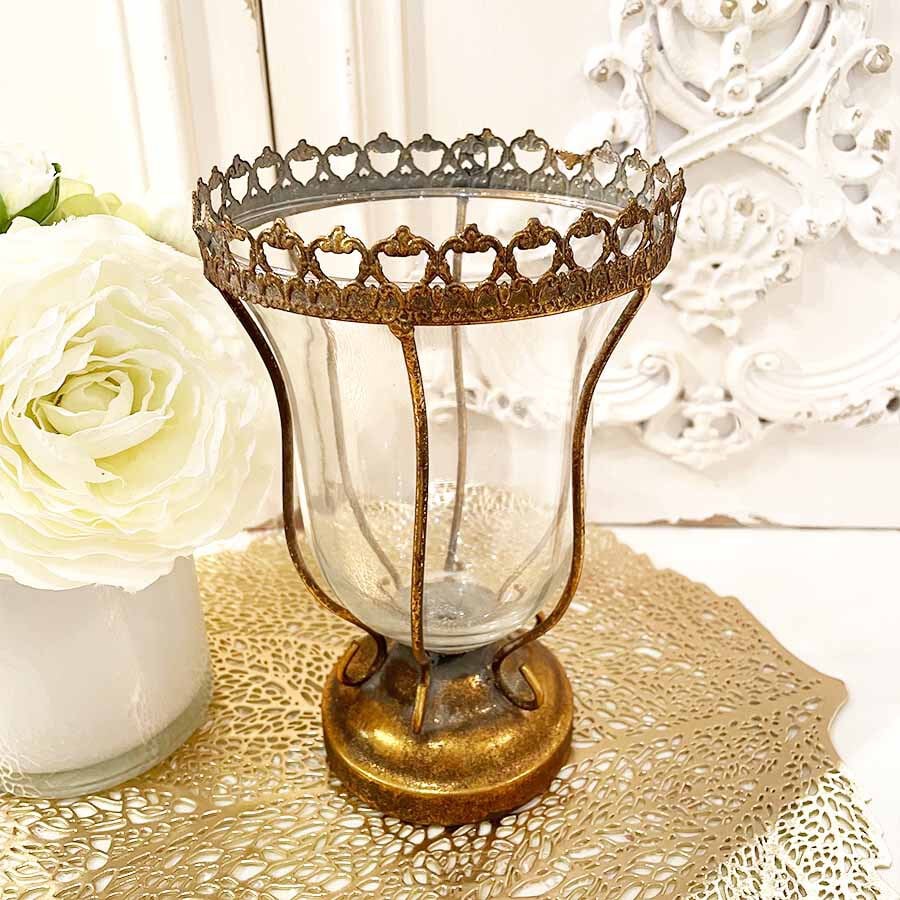クラシック ガラス花瓶 キャンドルホルダー キャンドルスタンド