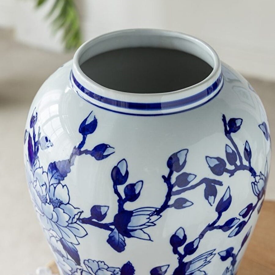 シノワズリ・壺・磁器・WH/BL ホワイト ブルー | PLUS-ONE-KAGU公式サイト