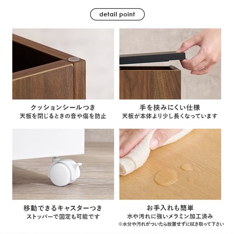 コスメワゴン キャスター付き コスメボックス 化粧台 サイドワゴン ドレッサー ミラー付き コスメテーブル 木製 机 デスク 幅30.5cm シンプル ホワイト テレワーク 収納ボ
