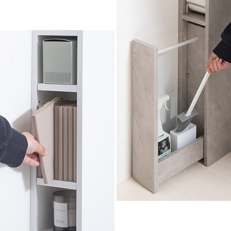 トイレ収納 スリム トイレラック 薄型 15cm 引き出し付き すき間収納ラック トイレットペーパー 12ロール キャスター付き サニタリー 省スペース トイレブラシ収納 収納棚 収納家具 コーナー