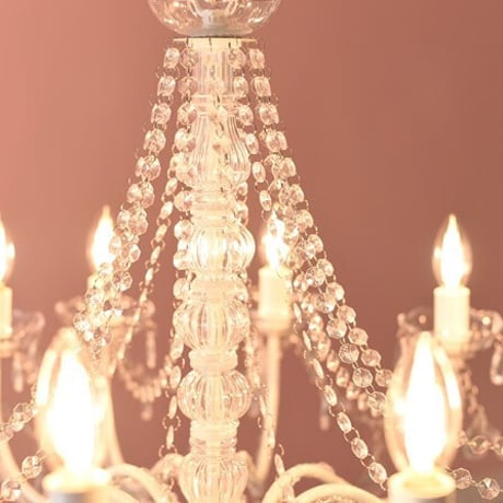 お手軽シャンデリア12灯（LED電球付き） 姫系 プリンセスホワイト 引掛けシーリング付き 簡単取り付け 天井照明 ゴージャス おしゃれ 12畳 ダイニング リビングロココ調 ヨーロピアン クラシッ
