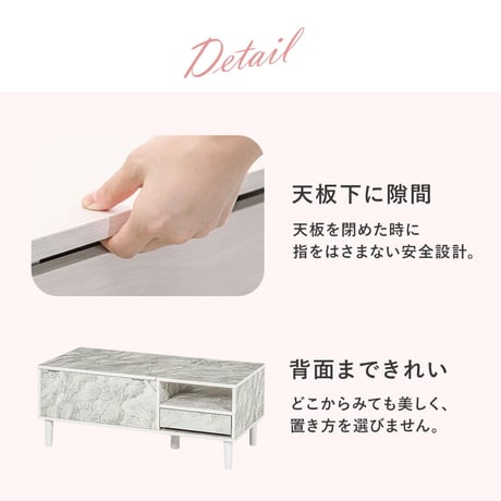 センターテーブル コスメテーブル ドレッサー ミラー付き 収納デスク ロータイプ 幅95cm ローテーブル 2WAY 収納 デスク おしゃれ 姫系 かわいい コンパクト ミニドレッ