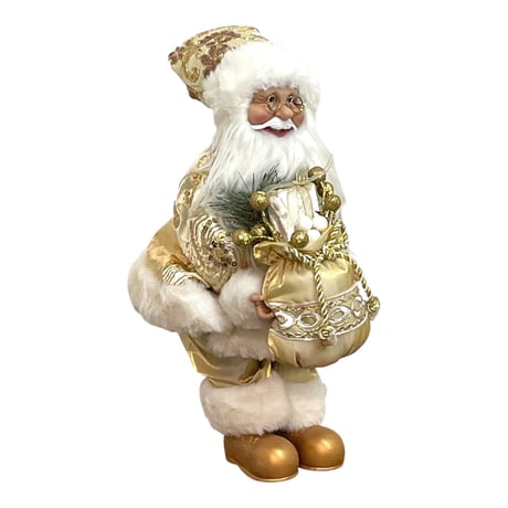 ヨーロピアンスタイルサンタクロース ゴールド 高さ50cm クリスマス クリスマスグッズ オーナメント ノエル 人形 ドール 北欧 置物