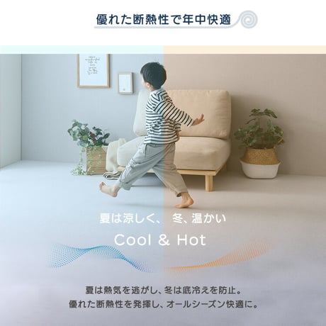 PVCロールマット スリムロング 110×500cm グレー スリムロング 110×500cm ホームテイスト ロールマット 赤ちゃん キッズ 抗菌 プレイマット フロアマット クッ