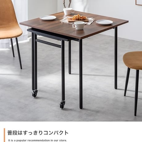 伸縮スライド式ダイニングテーブル正方形 伸縮スライド式 ダイニングテーブル 正方形 家具 キッチン リビング モダン 木製 コンパクト 空間 レンタル インテリア 家庭 ワンルーム
