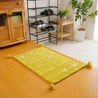 玄関マット 室内 50x80cm ミニラグ ホノカ 6色対応 玄関 ラグ おしゃれ 屋内 ウール100％ ラグマット ウールラグ 長方形 ギャッベ 手織り 防炎 オールシーズン シンプル 50×80