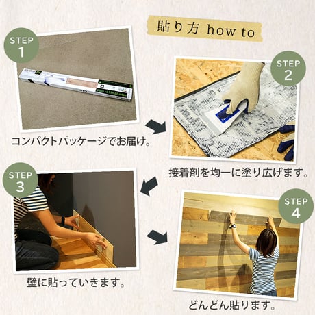 SOLIDECO -PRO-　壁に貼れる天然木パネル ブルックリン SLDCPR-P007<br>ソリデコ ウォールパネル 壁パネル ウッド タイル 1.66平米 3.32平米 6.64平米 装飾