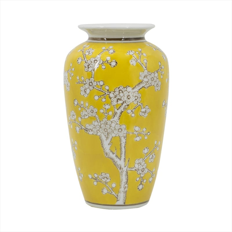 シノワズリ・花瓶・磁器・縦型 イエロー | PLUS-ONE-KAGU公式サイト