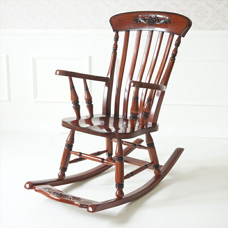 チェア 1人掛け ロッキングチェア ジュリア 幅64cm ブラウン