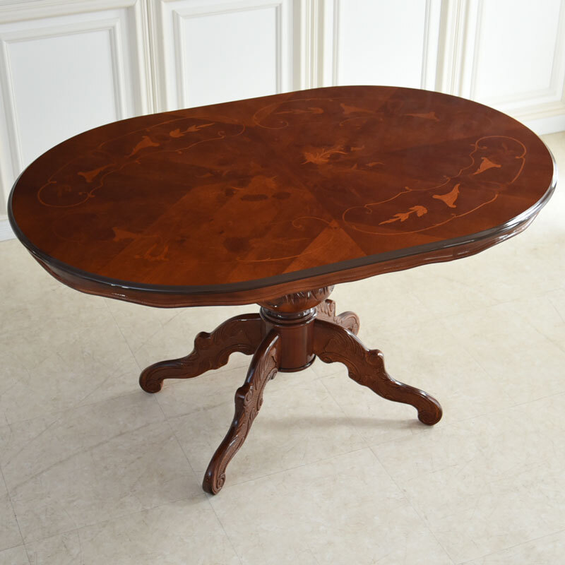 イタリア家具 アンティーク調 猫脚 ダイニングテーブルセット 4人掛け