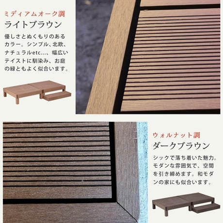 人工木ウッドデッキ ecofeel エコフィール 2台 ステップセット PWDE-2P-STP