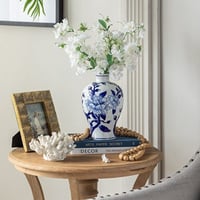 シノワズリ・花瓶・磁器・WH/BL ホワイト ブルー