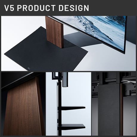 組立設置付き WALLインテリアテレビスタンドV5 ロータイプ 32～80v対応 大型テレビ対応 背面収納 コード収納 自立型 キャスター付き テレビ台 テレビスタンド TVスタンド ホワイト ブラ