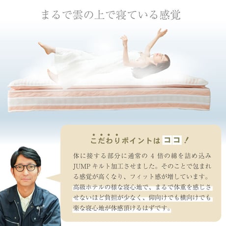 純日本製 ポケットコイルマットレス 選べる硬さ ジャスト ( 普通 ) キープ ( 硬め ) 選べるカラー サンライズイエロー サンセットオレンジ S SD D WD Q 極厚27cm 圧縮ロール