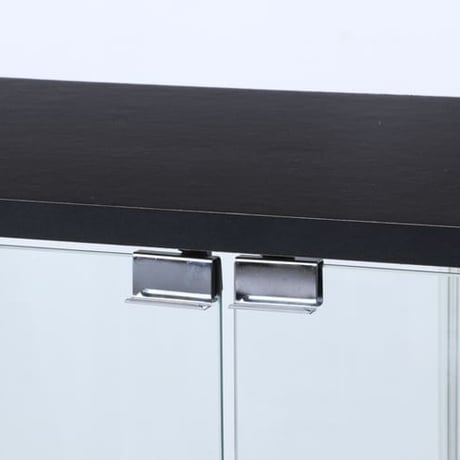 不二貿易 コレクションケース 4段 両開き ガラス棚 ブラック 高さ162cm 幅80cm 奥行40cm 収納力抜群 透明ガラス 耐荷重5kg」