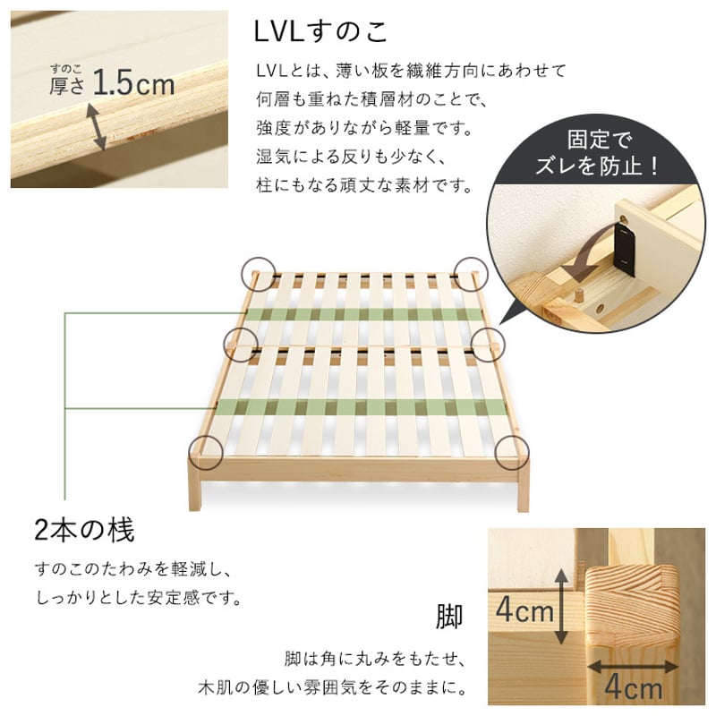 2分で完成！組立簡単ベッド【Trans-トランズ-】(セミシングルショート