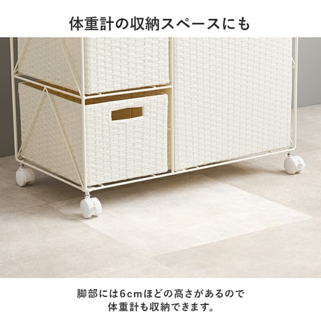 ランドリー ラタン調 隙間収納スリムラック 幅15cm 高さ154cm ハイタイプ 取り外し オープン棚付き 収納ラック ランドリー収納 ランドリーラック 衣類収納 サニタリールーム チェスト 洗濯機