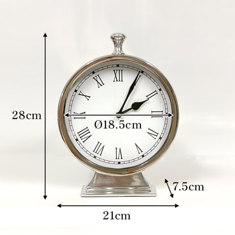 置き時計 ラウンド 置時計 時計 高さ28cm アンティーク風 クラシカル 輸入雑貨 卓上 スタンドクロック テーブルクロック おしゃれ 引越し お祝い プレゼント